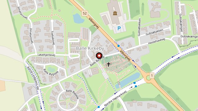Kort der viser Silkeborg Brawlers på Balle Bygade 85 i Silkeborg